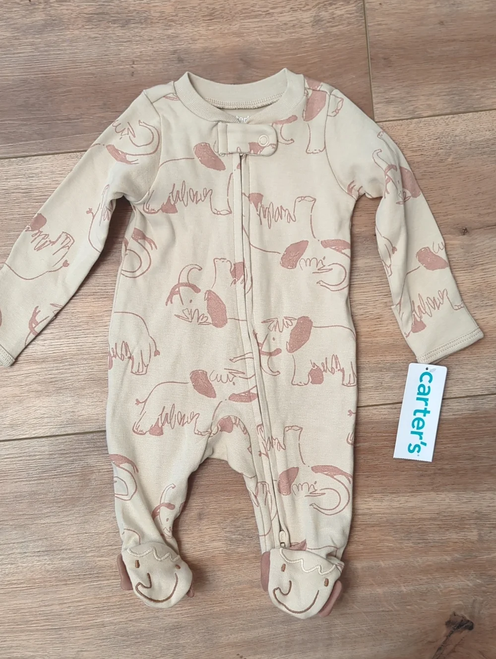NWT Carter's Puppy Dog Zip Footies, NB